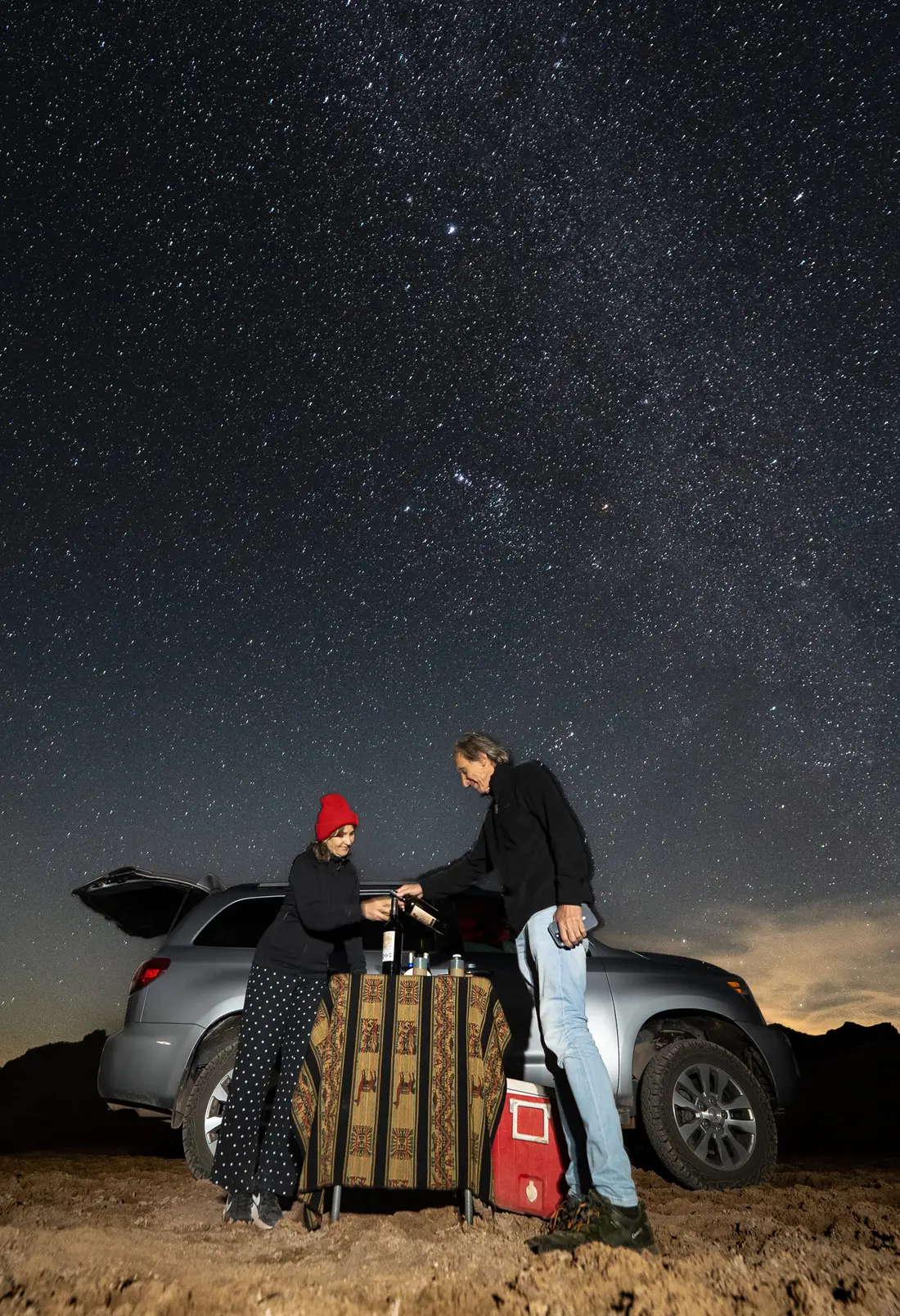 Wine service under the stars in Atacama